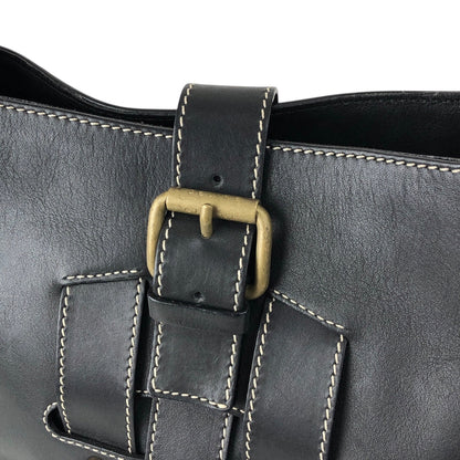 CELINE Front Buckle Shoulder bag Black Vintage f5ds3s