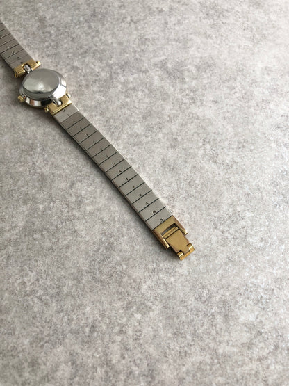 Christian Dior Logo Quartz Watch Silver×Gold 3025 Vintage ngmhnw