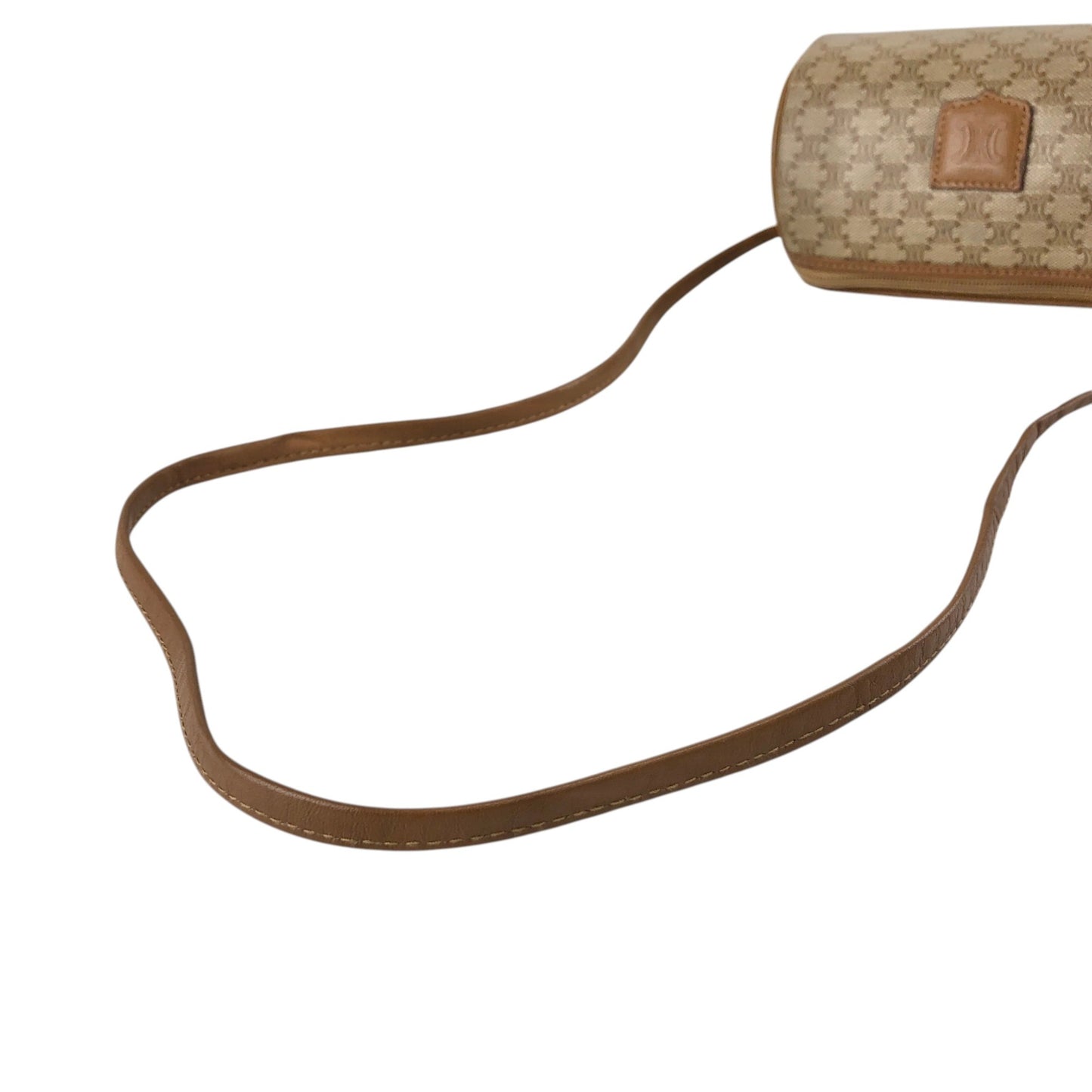 CELINE Macadam Blason Small Shoulder bag Beige Vintage n3gs7s