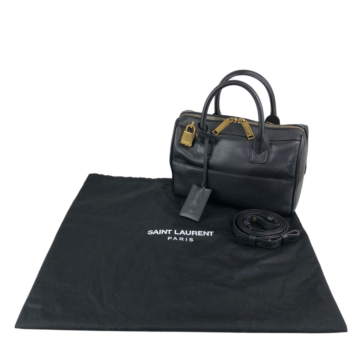 Yves Saint Laurent Two-way Handbag Shoulder bag Black Vintage 5fmarg