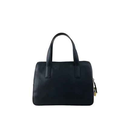 PRADA Logo Embossed Padlock Handbag Navy Vintage w43cew