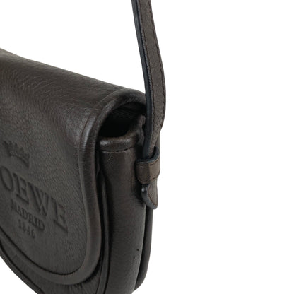LOEWE Logo Embossed Small Shoulder bag Brown Vintage iavthk