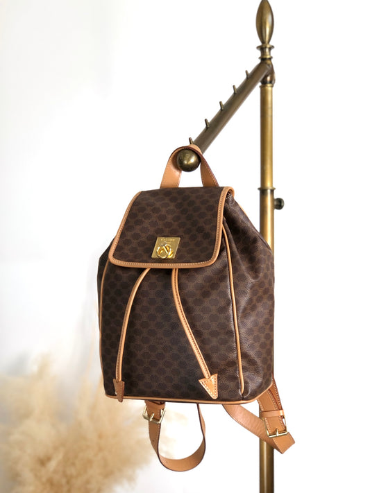 CELINE Macadam Gancini Backpack Brown Vintage b7xgpf
