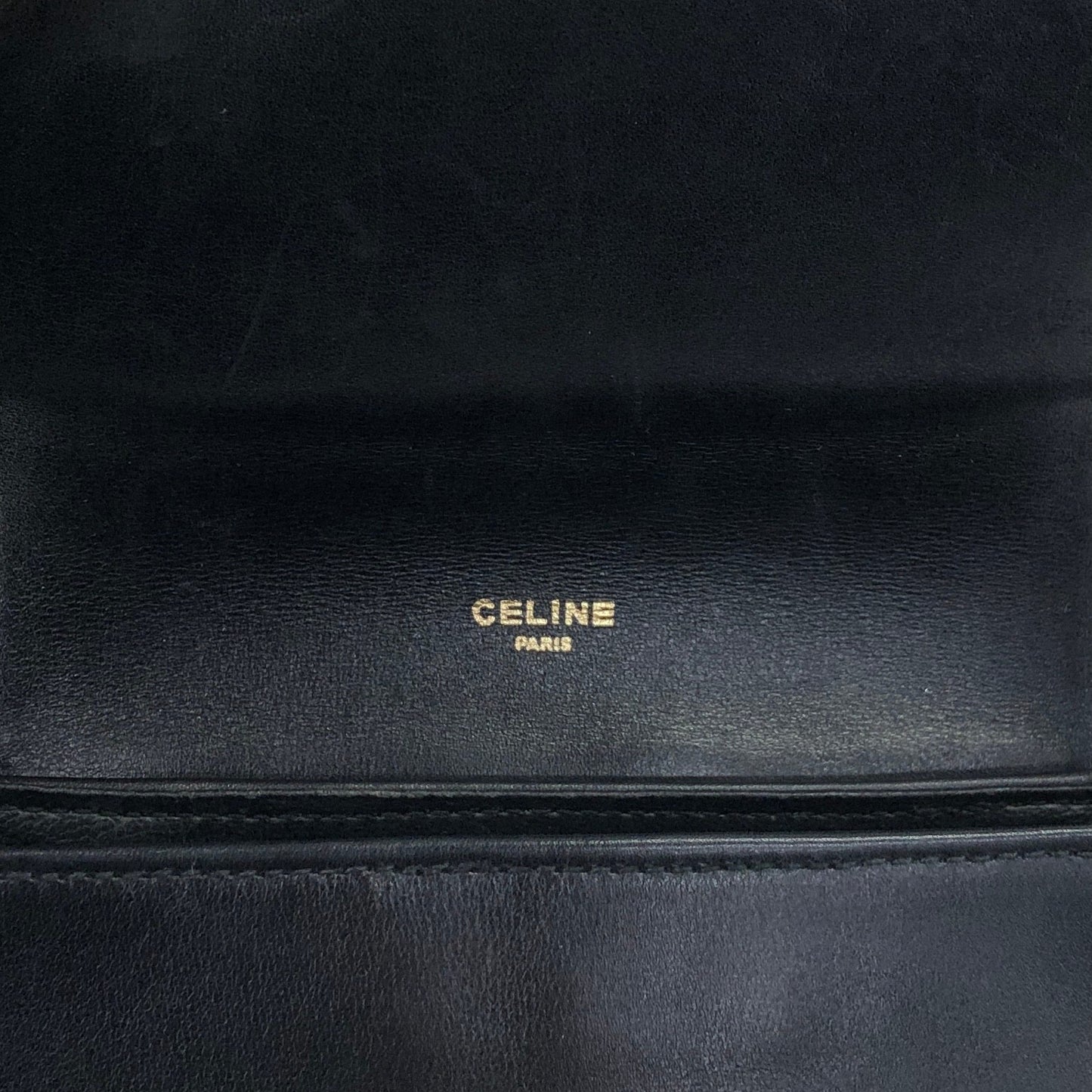 CELINE Triomphe Shoulder bag Black Vintage g3k6b3