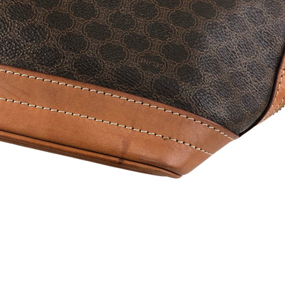 CELINE Macadam Blason Drawstring Shoulder bag Brown Vintage y4ma84