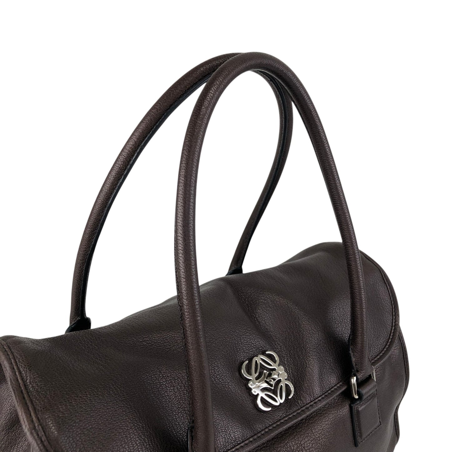 LOEWE Alamo Anagram Handbag Totebag Brown Vintage 6gpe63