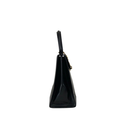 CELINE Gancini Toggle Clasp Handbag Black Vintage gpjwxc