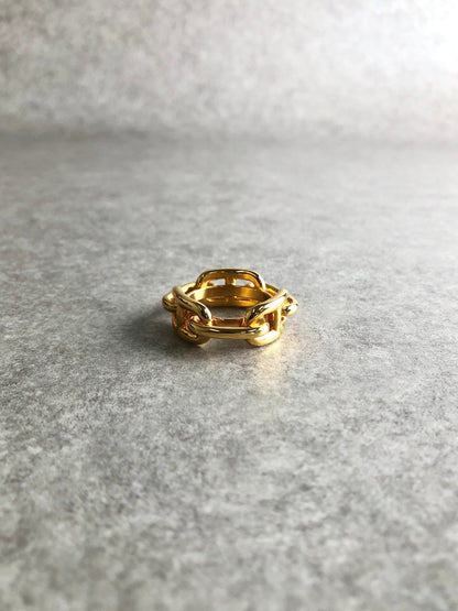 HERMES Scarf Ring Gold Vintage t86shz