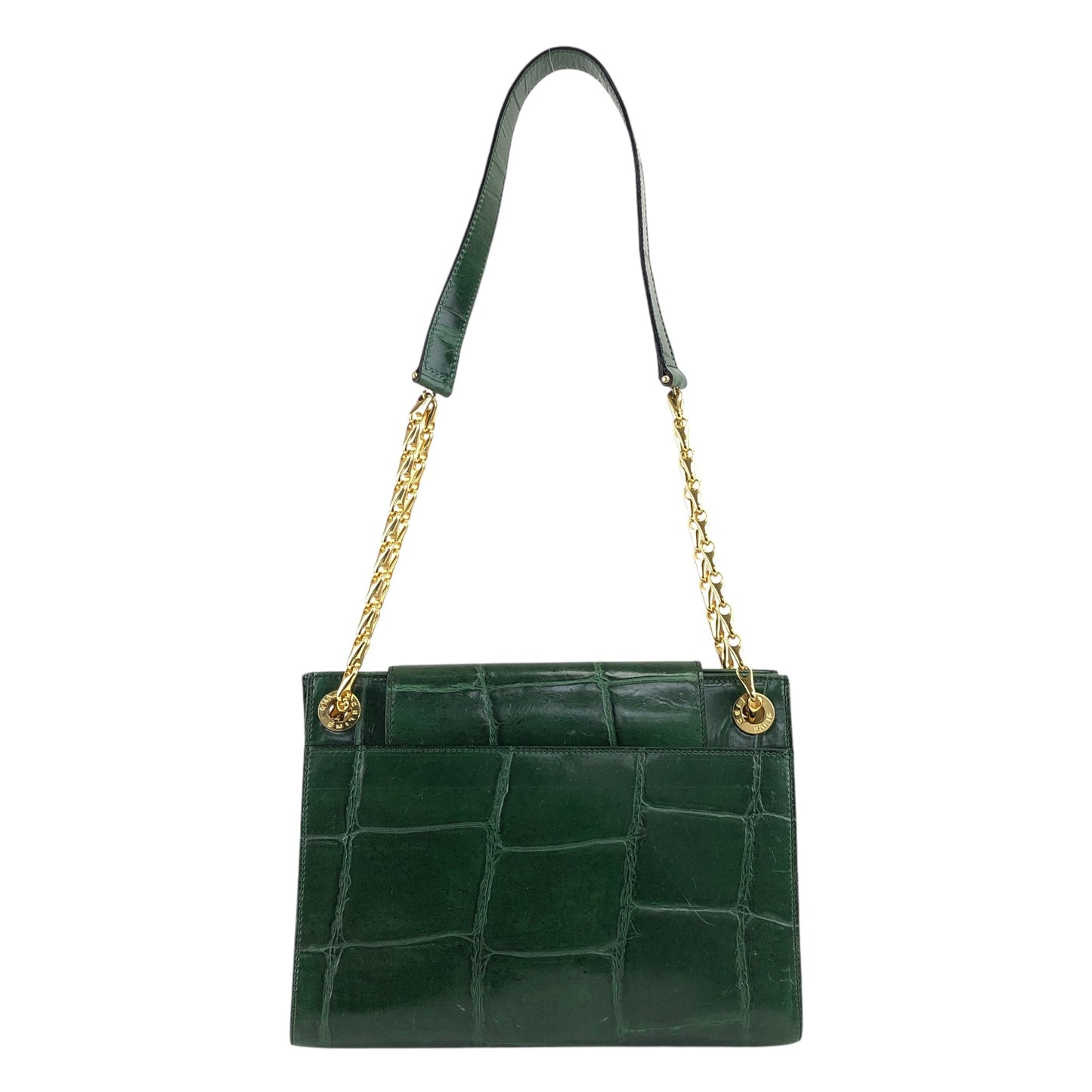 CELINE Chain Shoulder bag Green Vintage dwbc7x