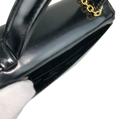 Yves Saint Laurent YSL Logo Charm Two-way Handbag Shoulder bag Black Vintage gmjhfk