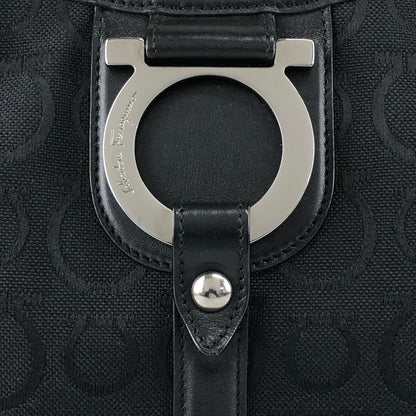 Salvatore Ferragamo Gancini Shoulder bag Black Vintage fxsbuf