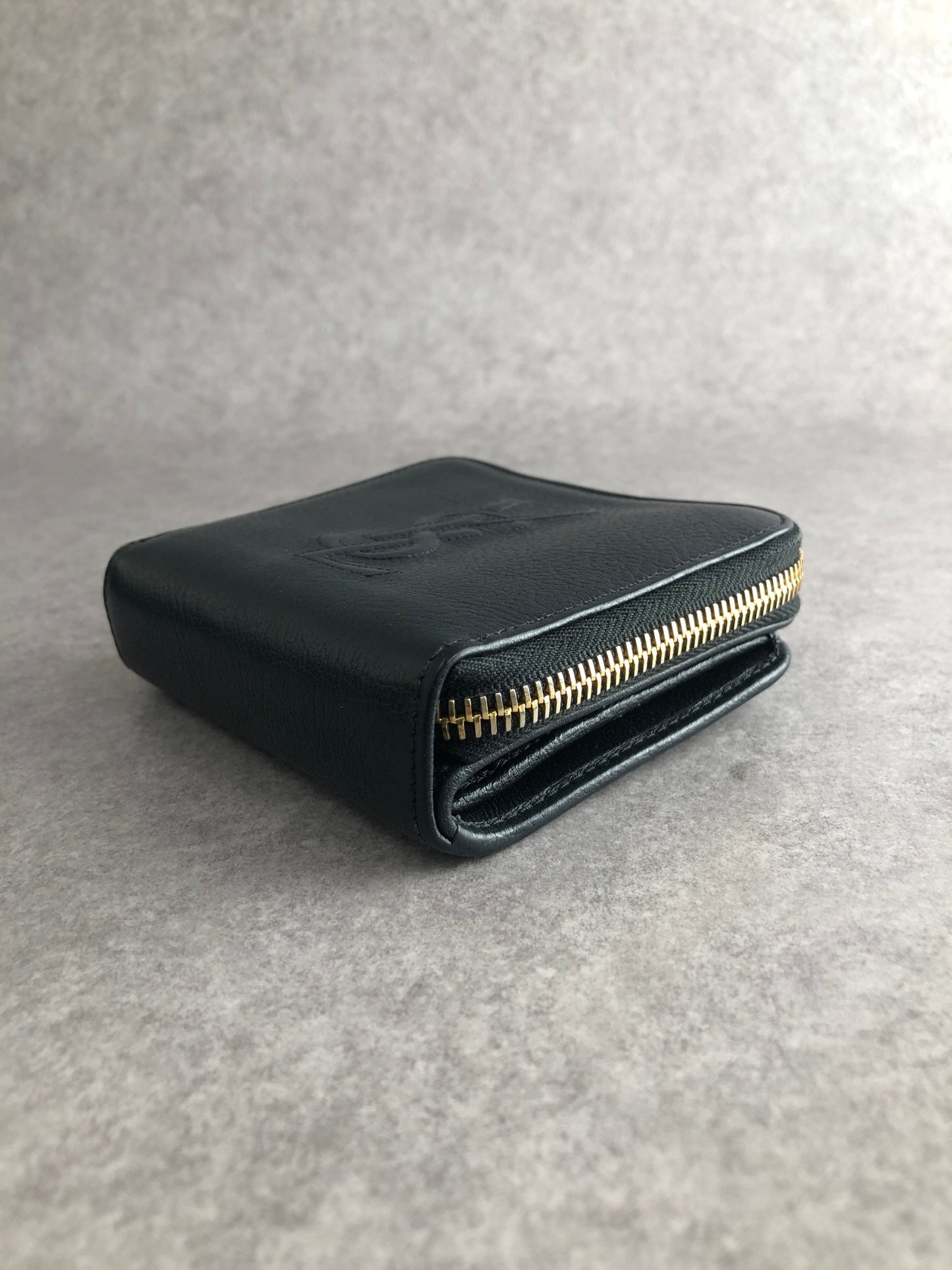 Yves Saint Laurent YSL Logo Folded Wallet Black Vintage xjddhr