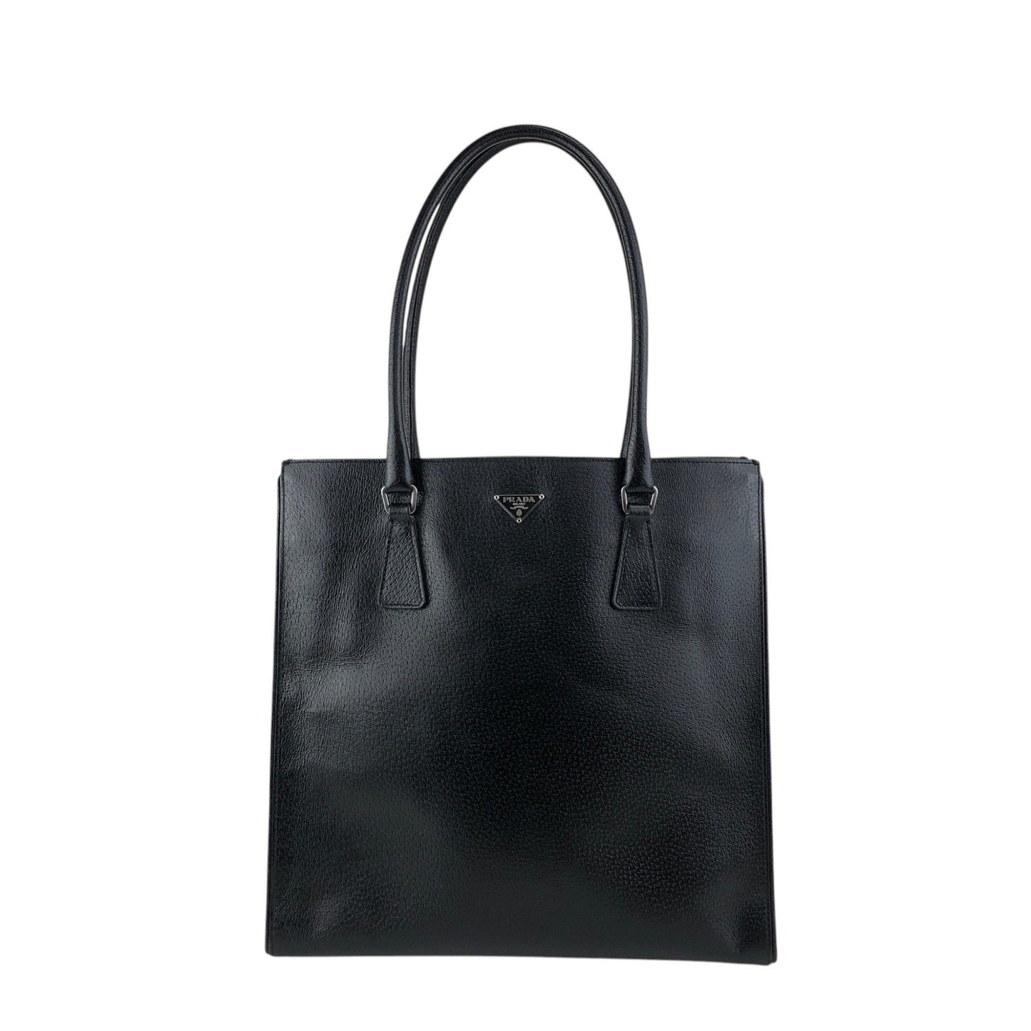 PRADA Triangle Logo Totebag Black Vintage gmc6dm