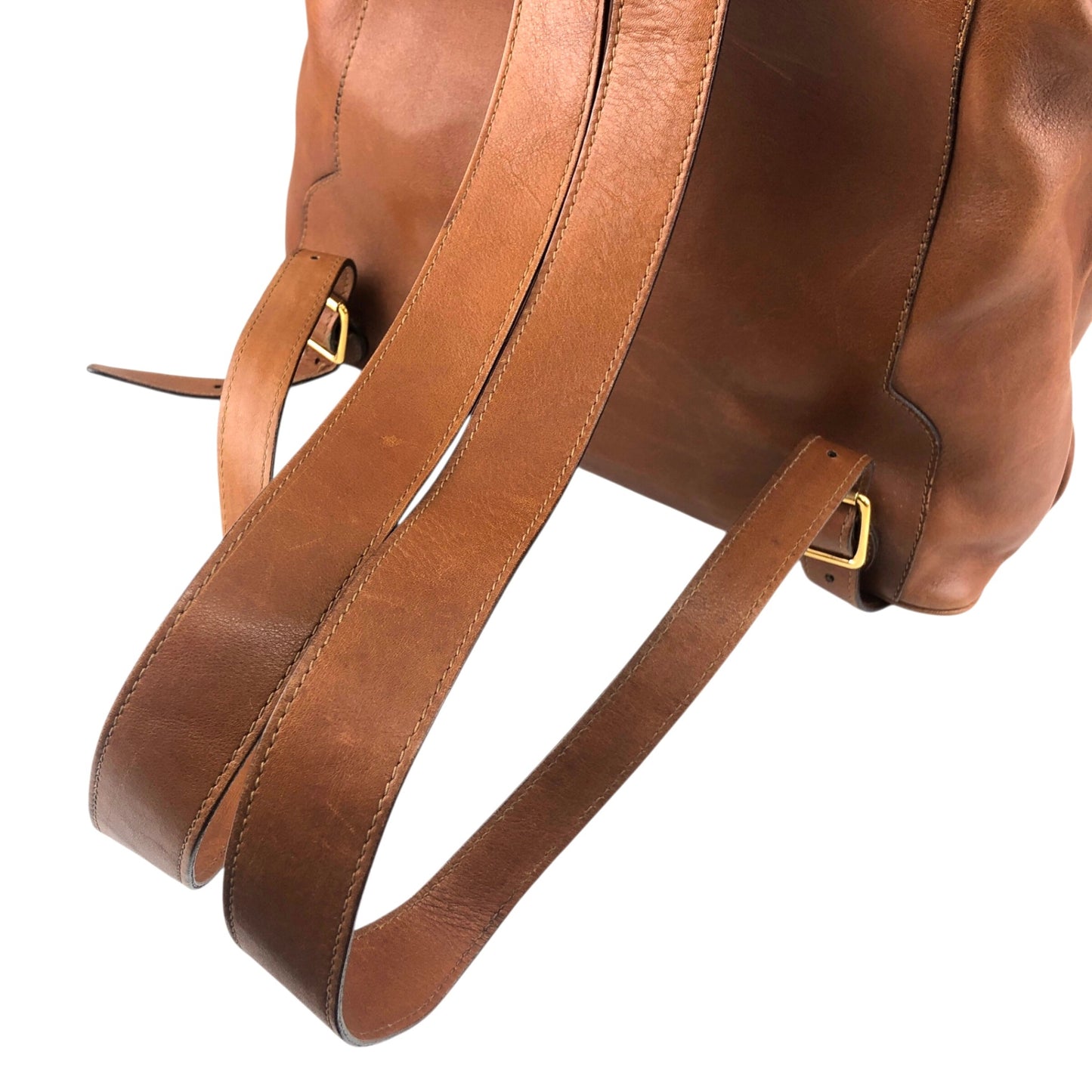 GUCCI Bamboo Turn Lock Double Pocket Backpack Brown Vintage sdazp3