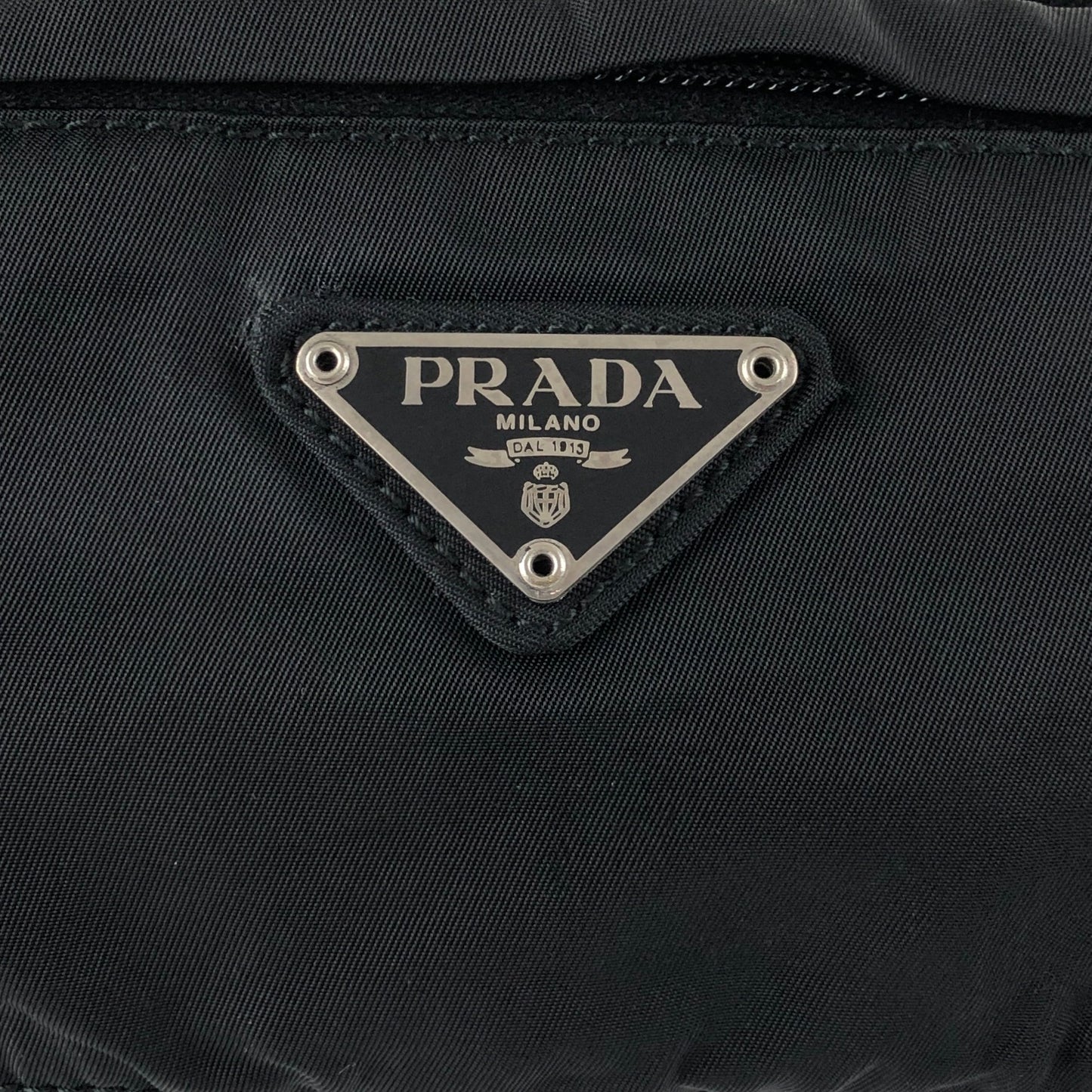 PRADA Tessuto Triangle Logo Sling bag Black Vintage fgihvu