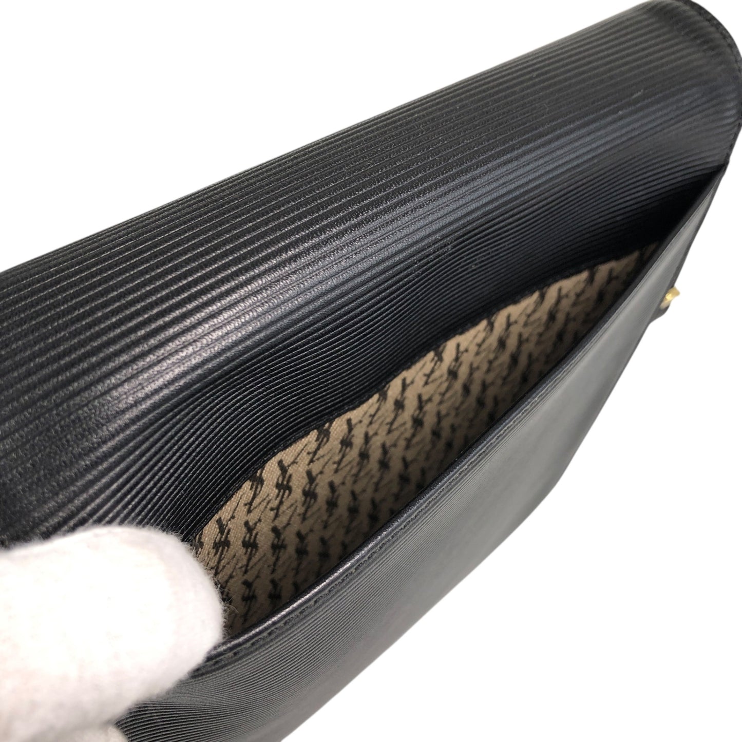 Yves Saint Laurent YSL Logo Shoulder bag Black Vintage 4x4vtu