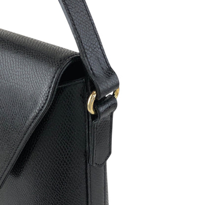 Yves Saint Laurent Logo Stitch Shoulder bag Black Vintage umrsfj