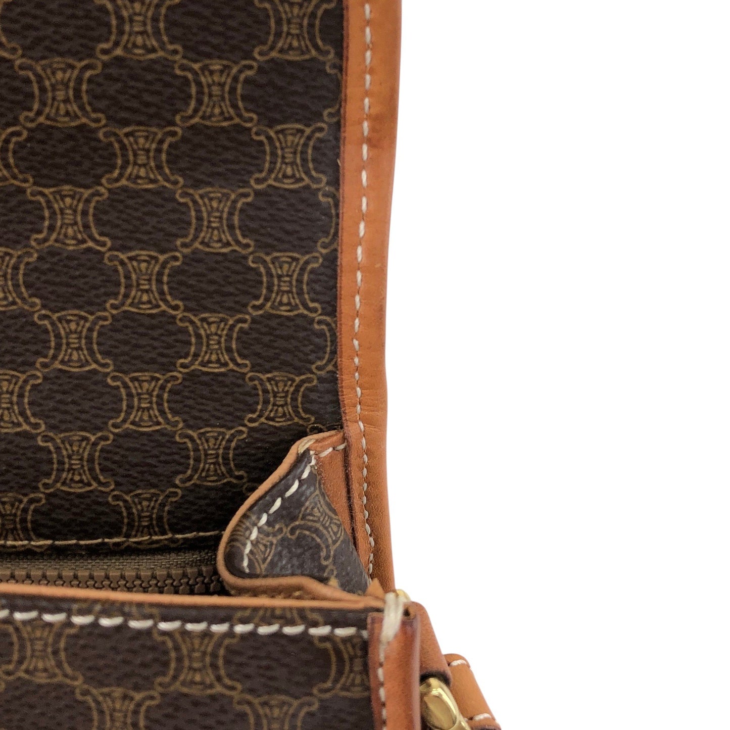 CELINE Macadam Blason Shoulder bag Brown Vintage mdu8r7