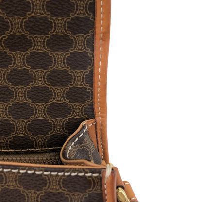 CELINE Macadam Blason Shoulder bag Brown Vintage mdu8r7