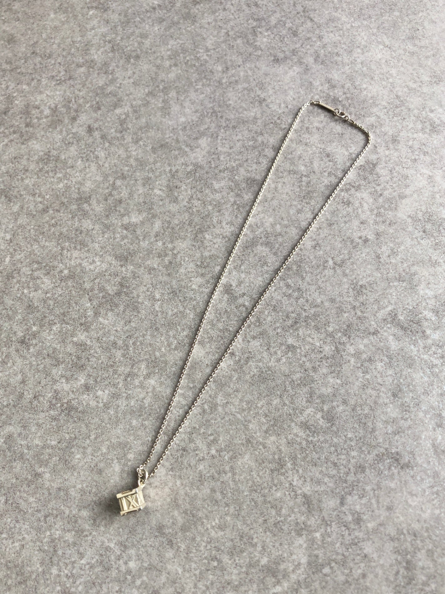 Tiffany & Co. Cube Motif Necklace Silver Vintage gt8wh5