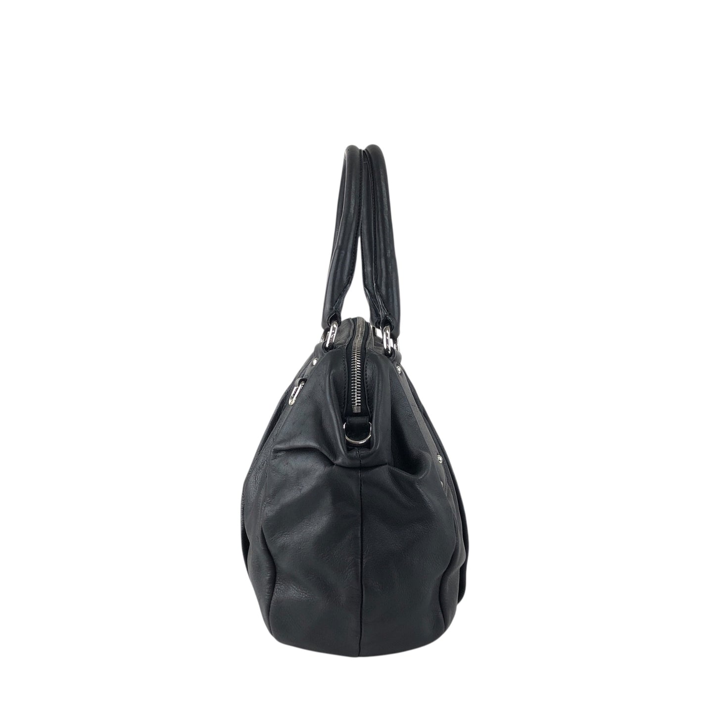 PRADA Logo Two-way Handbag Shoulder bag Black Vintage 28pkhx