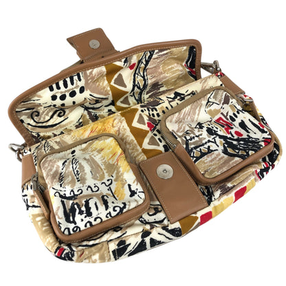 PRADA Front Buckle Shoulder bag White×Brown Vintage z5zzj2