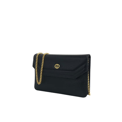 Christian Dior CD Logo Chain Shoulder bag Black Vintage iiv2uk
