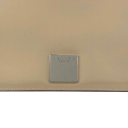 CELINE Logo Two-way Handbag Shoulder bag Beige Vintage nb66wk