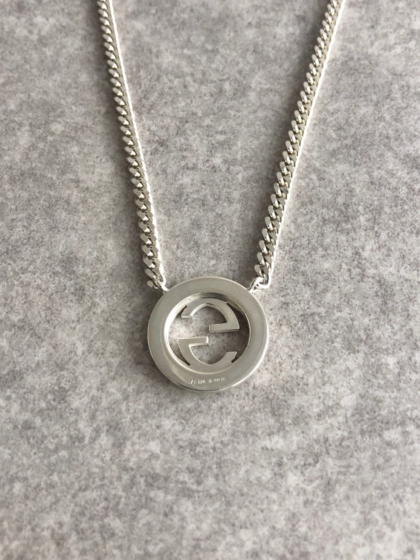 GUCCI Interlocking SILVER925 Necklace Silver Vintage wfkvih