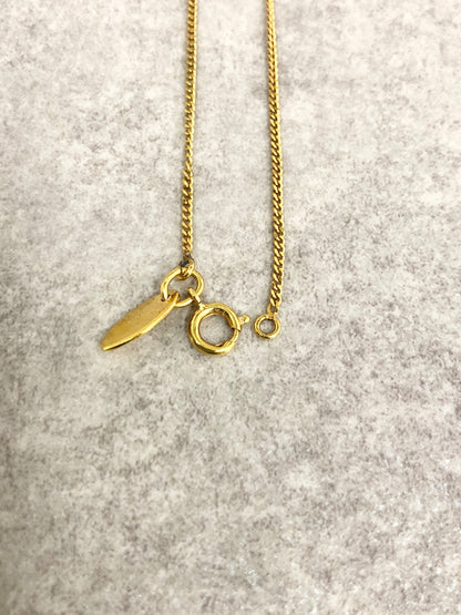 CHANEL Coco Mark Stone Necklace Gold Vintage zy3zit