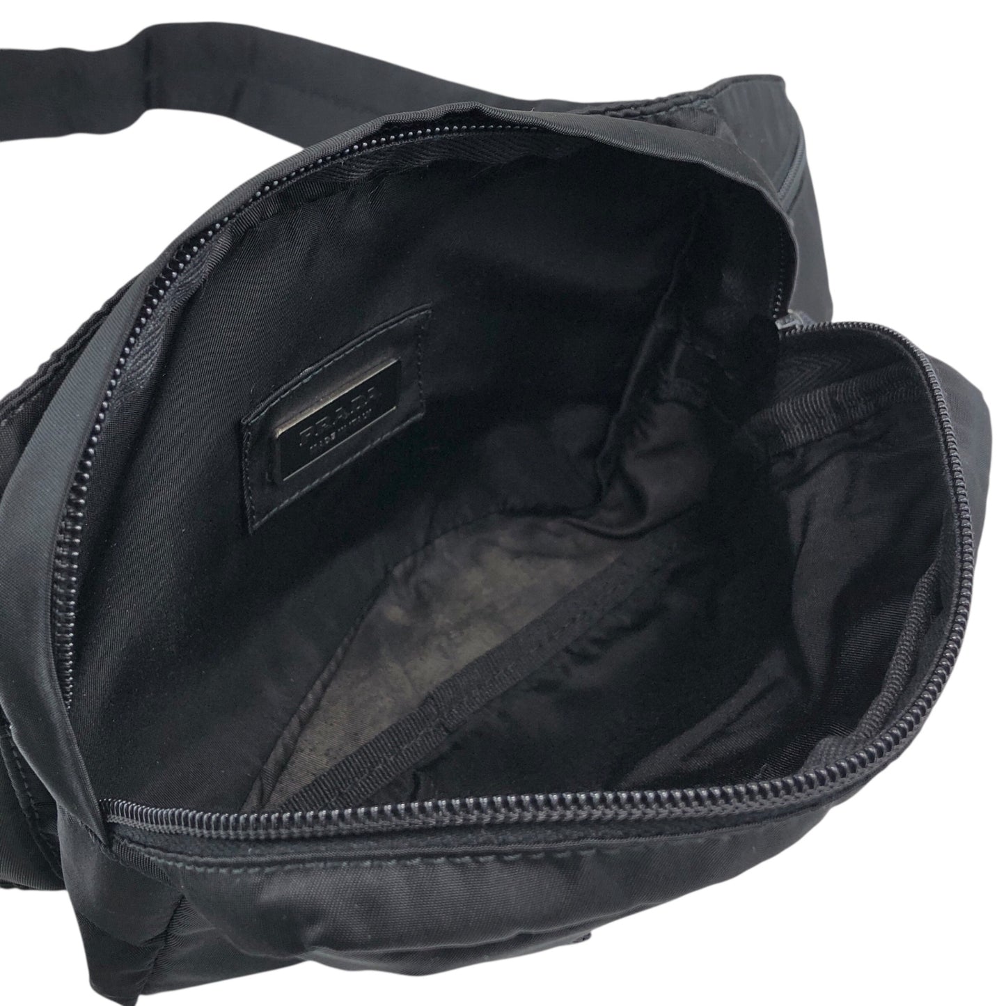 PRADA Tessuto Triangle Logo Sling bag Black V210 Vintage st4ma3