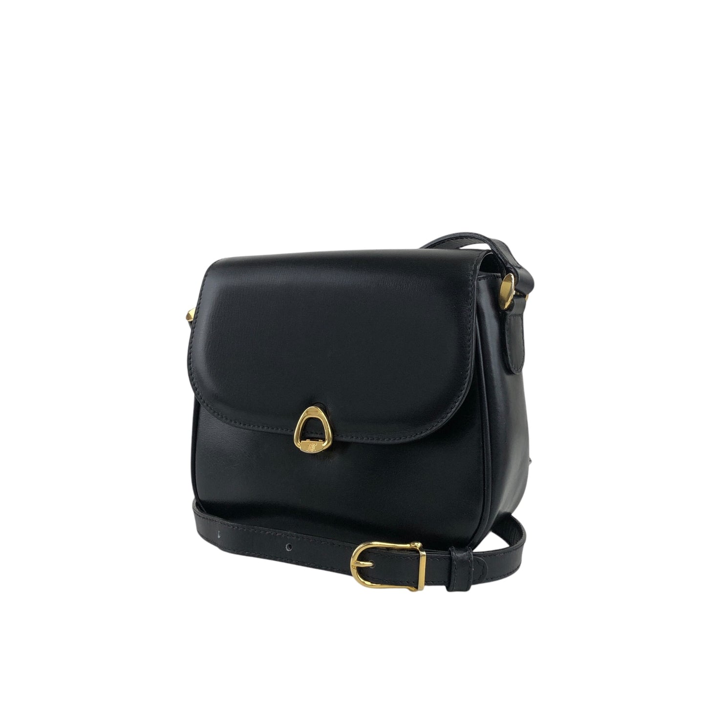 CELINE Horse Bit Shoulder bag Black Vintage h2xzmg