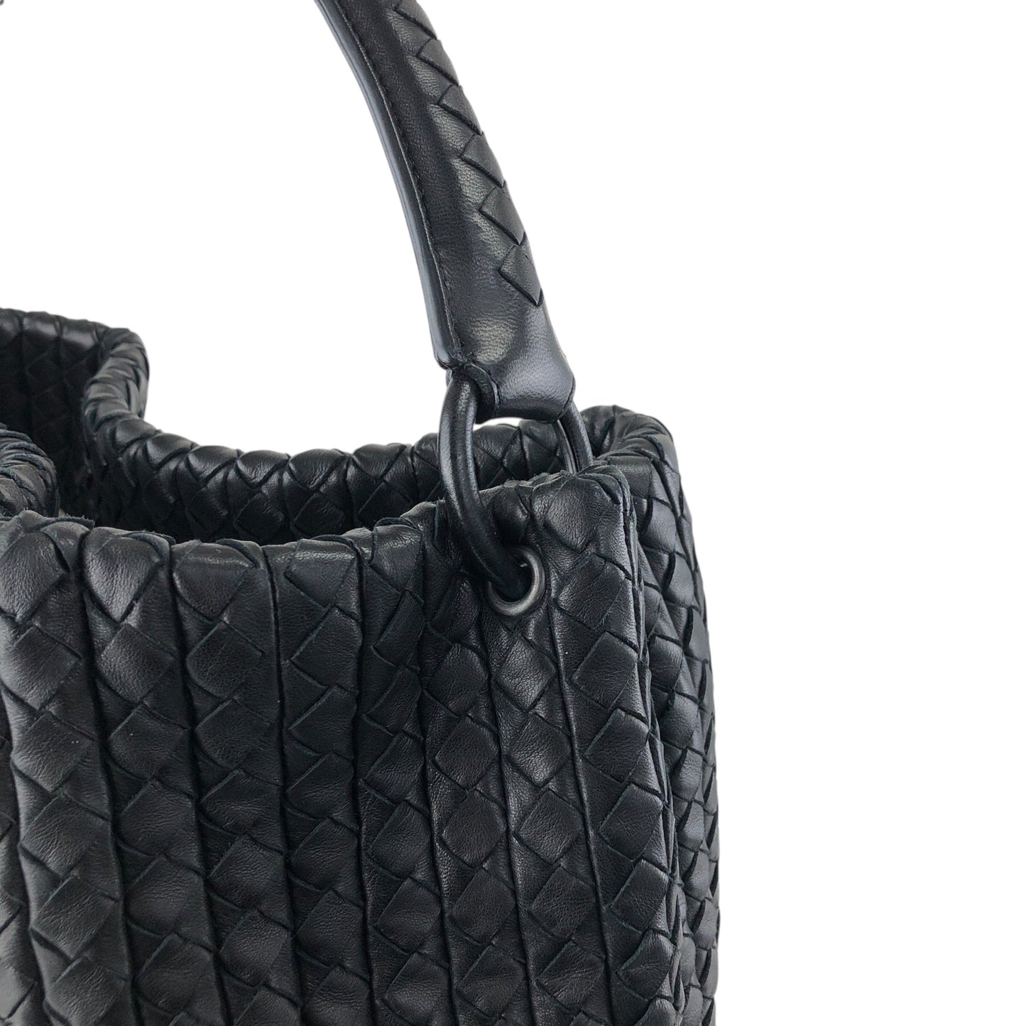 Bottega Veneta Intrecciato Handbag Black Vintage 5bnku4