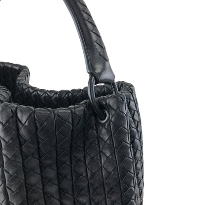 Bottega Veneta Intrecciato Handbag Black Vintage 5bnku4