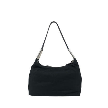 PRADA Tessuto Triangle Logo Shoulder bag Black Vintage 7c33nu