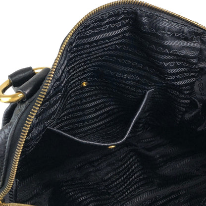 PRADA Logo Handbag Totebag Black Vintage 7zspmn