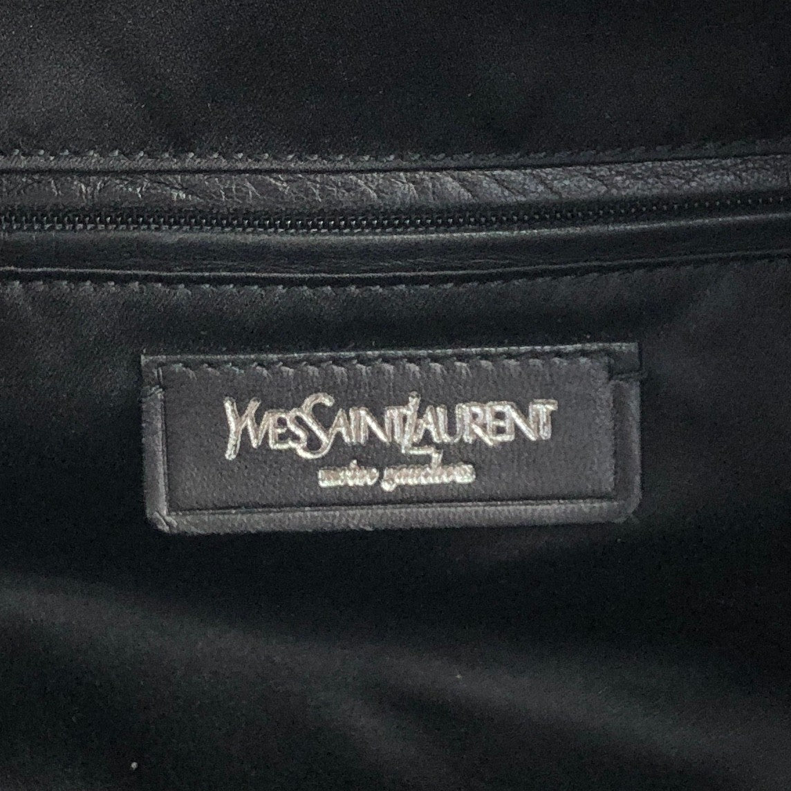 Yves Saint Laurent YSL Logo Shoulder bag Black Vintage p87tb5