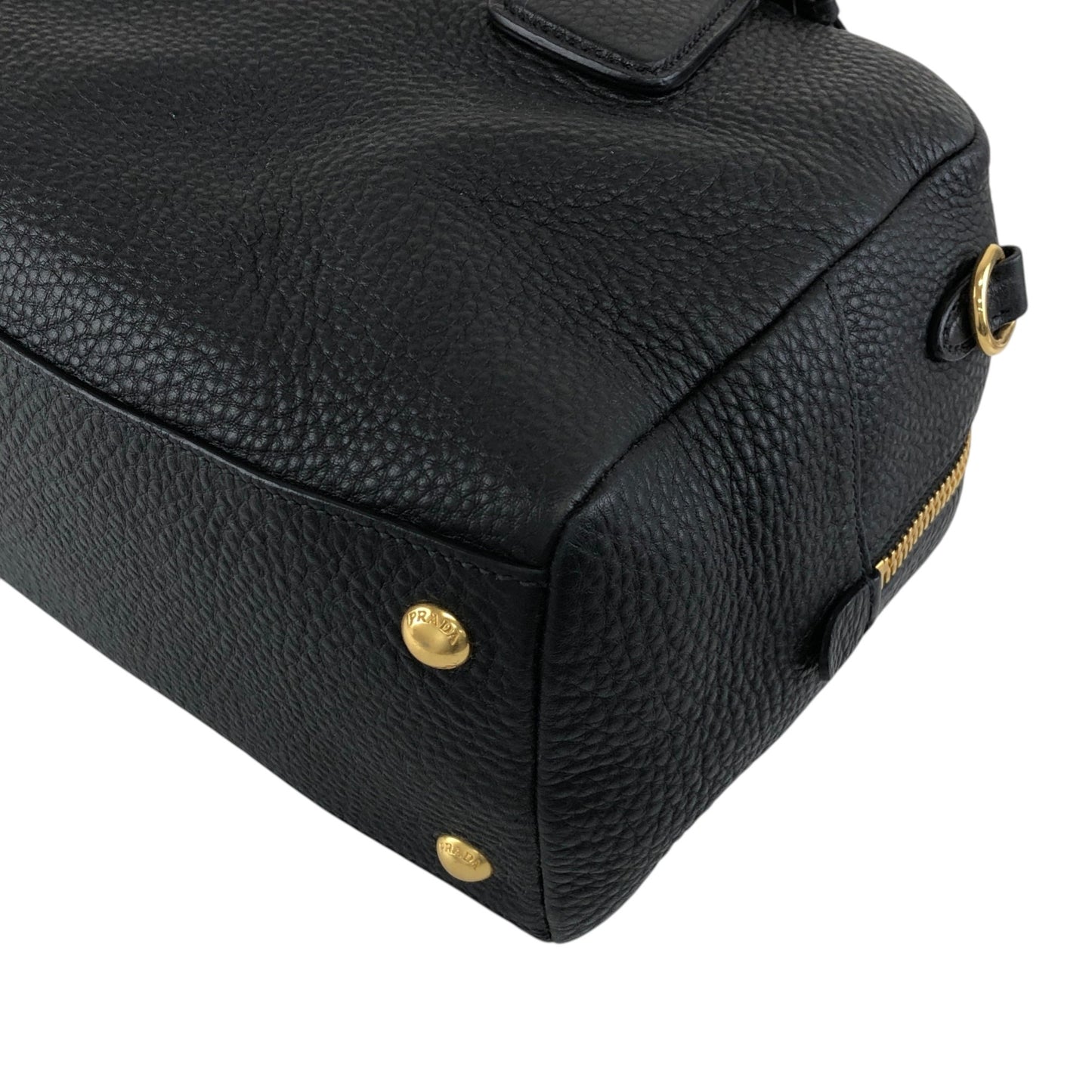 PRADA Logo Two-way Handbag Shoulder bag Black Vintage ws8uyb