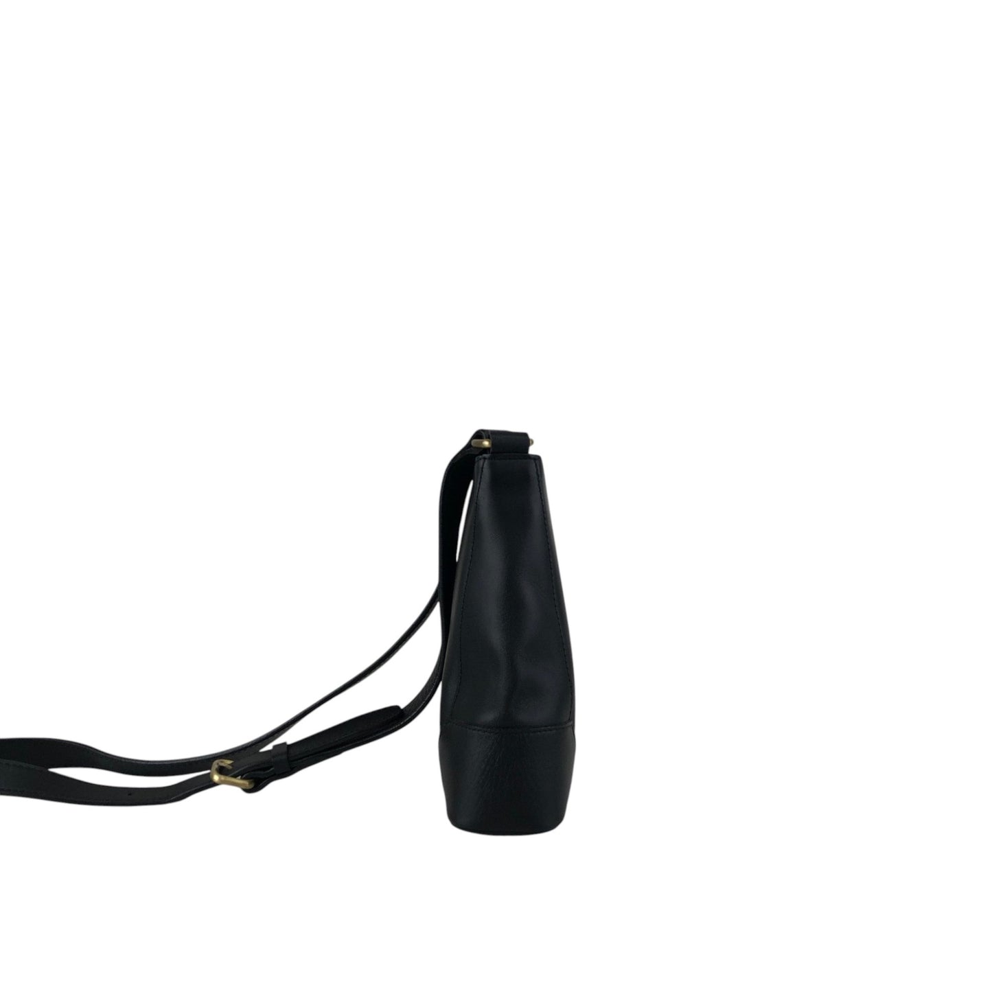 BURBERRY Logo Embossed Shoulder bag Black Vintage h85zzd