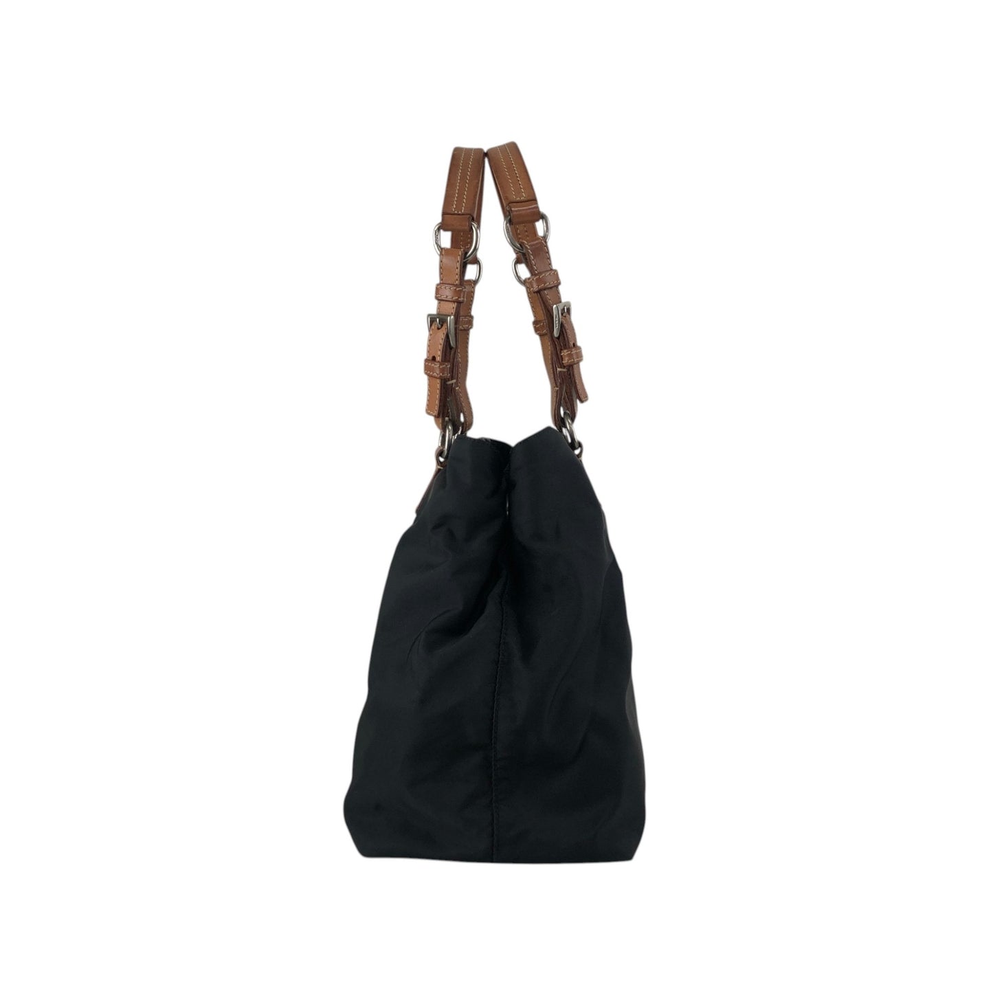 PRADA Triangle Logo Handbag Black Vintage 3gbhv8