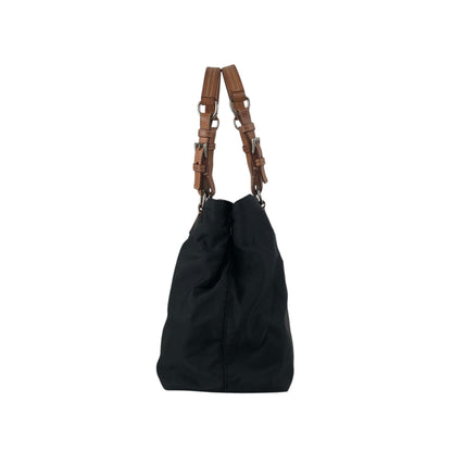 PRADA Triangle Logo Handbag Black Vintage 3gbhv8