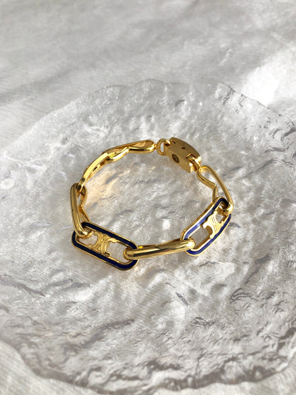 CELINE Blason Bracelet Gold Vintage smvanf