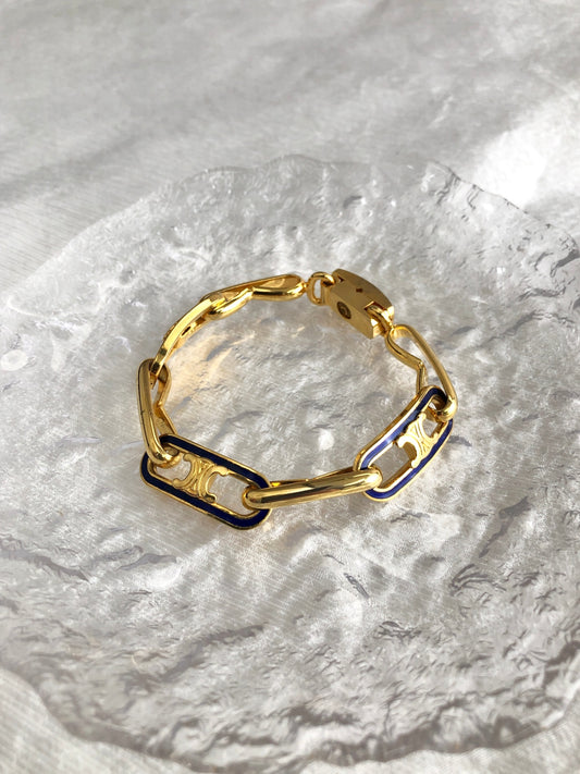 CELINE Blason Bracelet Gold Vintage smvanf
