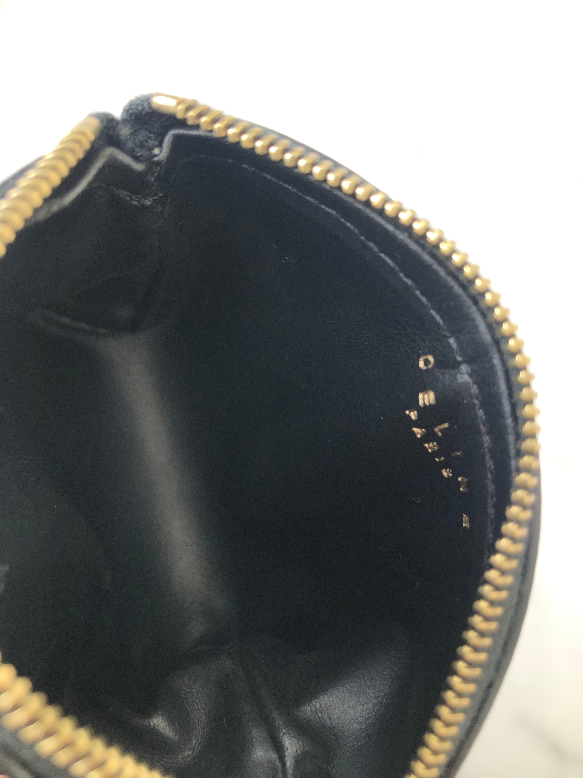 CELINE Macadam Blason Leather Coin Purse Black Vintage 2h2zzv