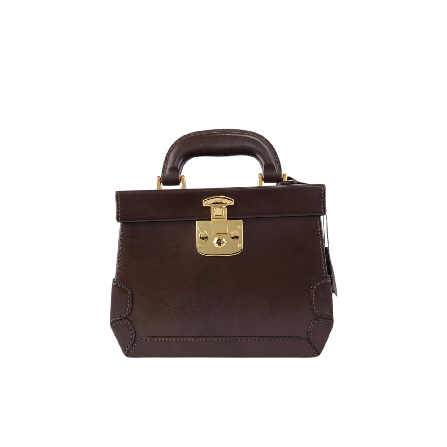 GUCCI Handbag Vanity bag Brown Vintage kj32bu