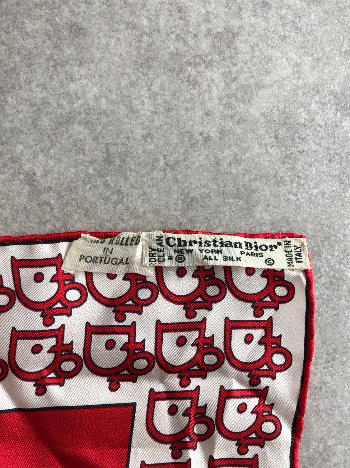 Christian Dior Trotter Scarf Red×White Vintage 6dfadj