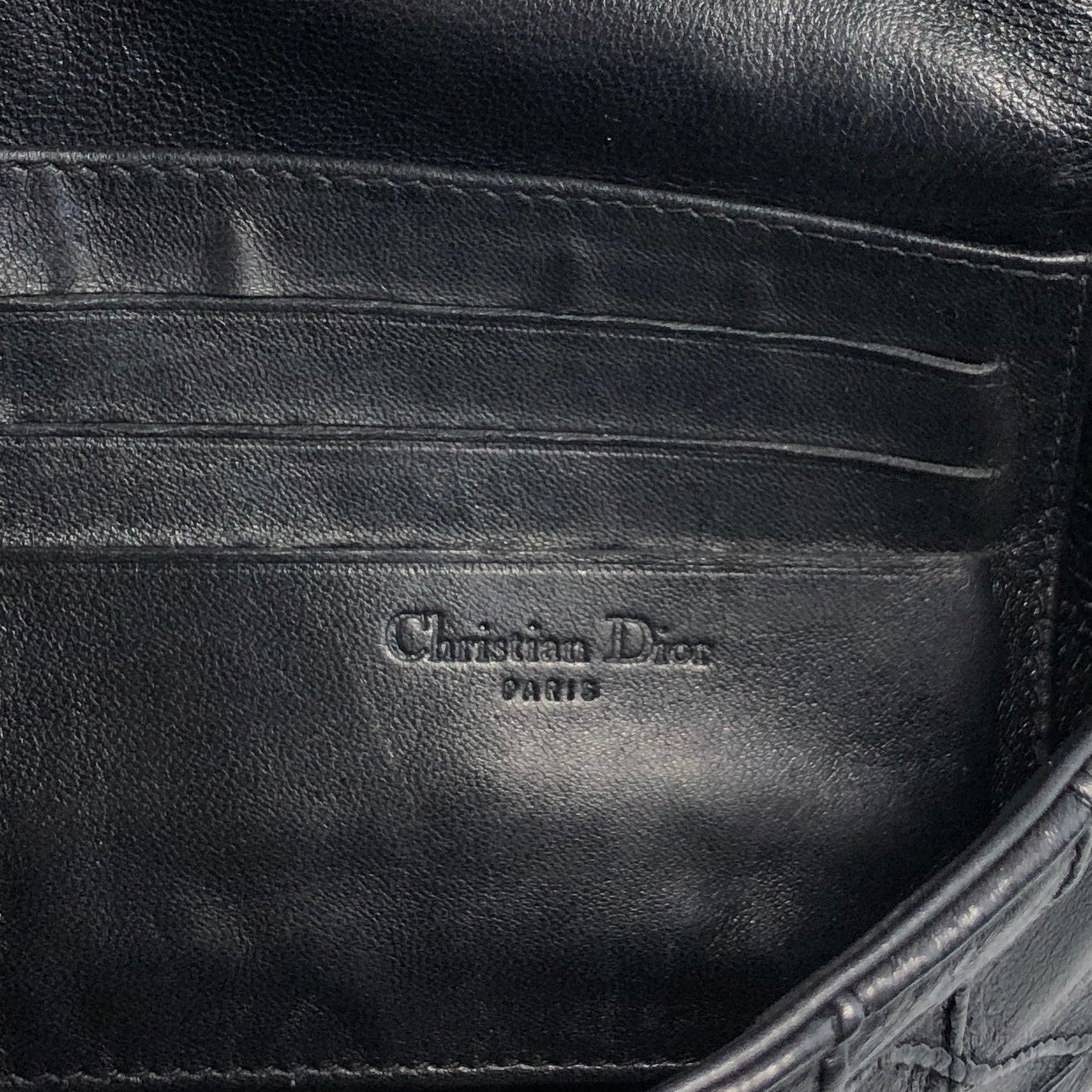 Christian Dior Cannage Charm Chain Shoulder bag Black Vintage cpsaii