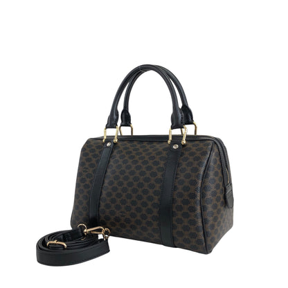 CELINE Macadam Two-way Handbag Shoulder bag Black Vintage ufhk7t
