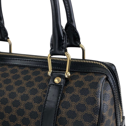 CELINE Macadam Two-way Small Boston bag Shoulder bag Black Vintage 5umhds