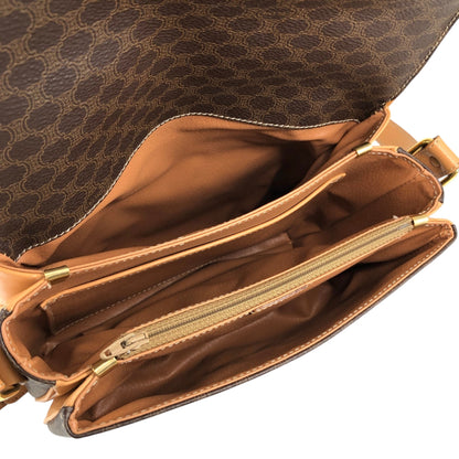 CELINE Macadam Blason Shoulder bag Brown Vintage cwx3rn